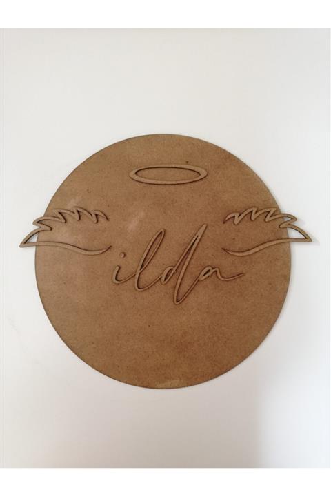 eysa lazer kesim ve tasarım Ahşap Melek Kanatlı Bebek Kapı Süsü