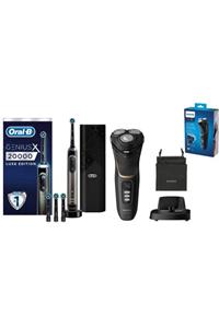 Philips Shaver Series 3000 Islak Kuru Traş Makinesi/oralb Genius 20000 Luxe Edition Anthracitegrey Erkek Set