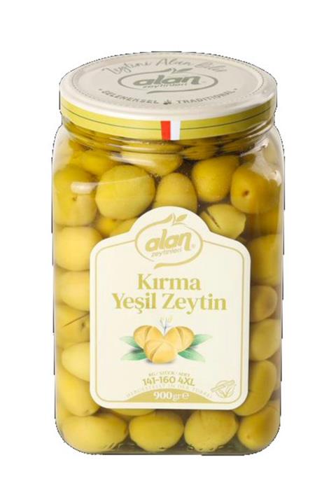 Alan Zeytinleri Cam Kavanoz Kırma Yeşil Zeytin 4xl 900gr 141-160