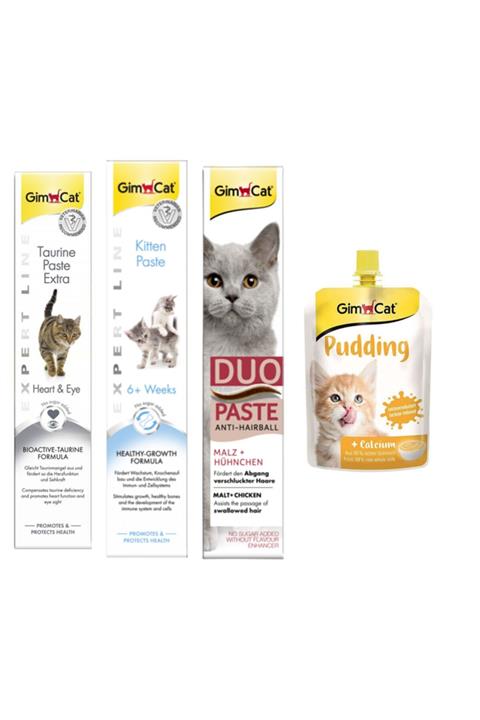 Gimcat Taurine 50gr + Kitten Paste 50gr +50gr Kedi Macunları + Kedi Pudingi 150 gr