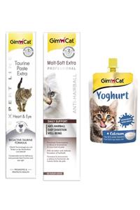 Gimcat Kalp Ve Göz Sağlığı Destekleyici 50gr +Kedi Macunu 100gr + Yoghurt Kalsiyum Kedi Pudingi 150 Gr