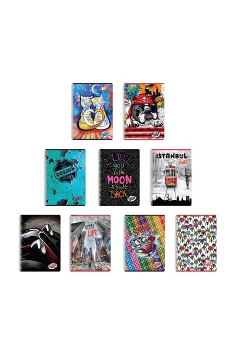 Ticon A4 60 Yaprak Kareli 12'li Paket Spiralli Okul Defteri