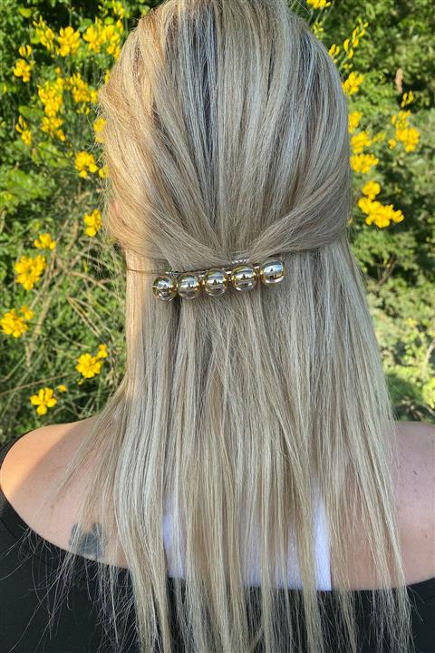 QP Angel's Saç Tokası Inci Otomatik Peas Pearl Gold