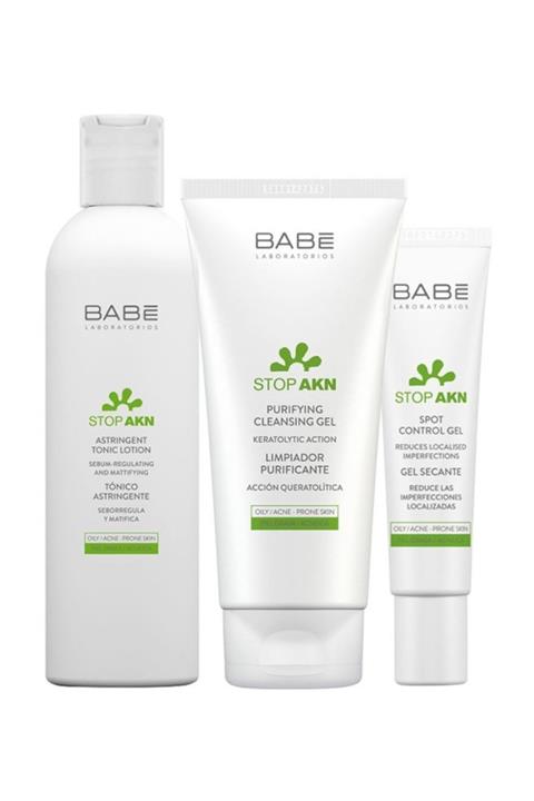 Babe Stop Akn Tonik Losyon 200 ml + Yüz Temizleme Jeli 200 ml + Stop Control Gel 8 ml