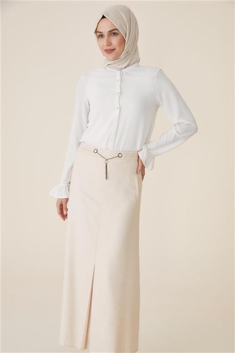 Tuğba Ön Pilikaşeli Pudra Etek