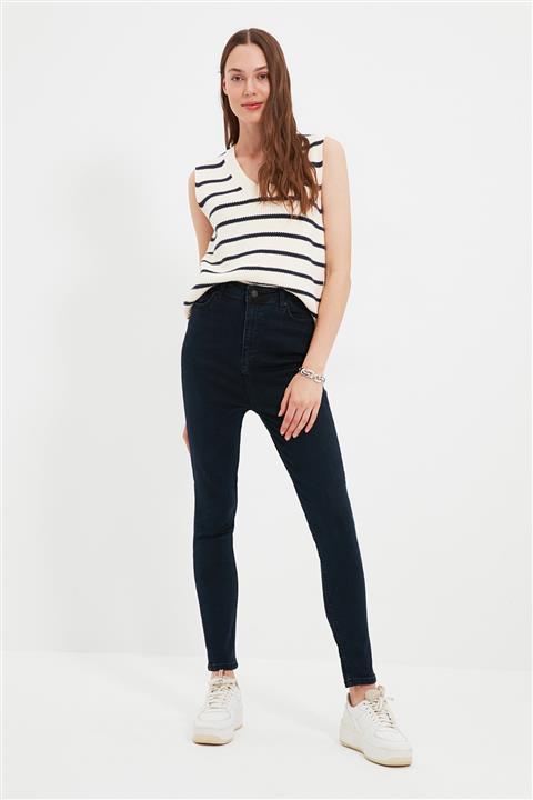 TRENDYOLMİLLA Lacivert Tall Yüksek Bel Skinny Jeans TWOAW22JE0646