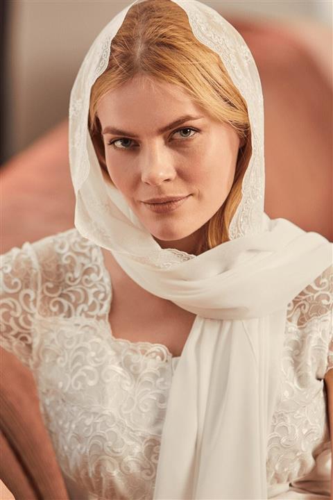 By Mecit Pijama Kadın Ekru 0021 Şifon Şal