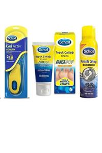 Scholl Gelactiv Tabanlık Günlük Erkek + Topuk Çatlak Kremi 60 Ml + Ayak Spreyi 150 Ml