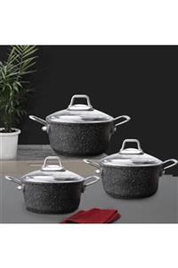 FALEZ Black Line Granit 6 Parça Midi Set