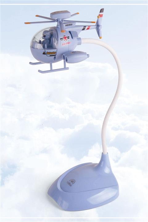 ORİJİNALDÜKKAN Helikopter Şarjlı Gece Masa Lambası Dokunmatik 3 Farklı Led Işıklı