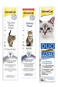 Gimcat Taurine 50gr + Urinary 50gr + Duo Paste Tuna Balıklı Multi Vitamin 50gr Kedi Macunları