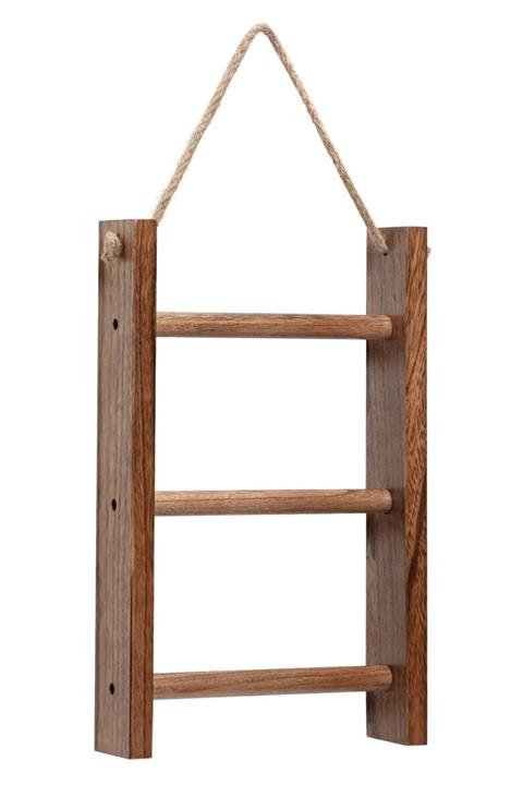 Alyones Halatlı Duvara Monte Ahşap Havlu Saklama Merdiveni