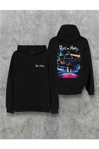 MANCY Siyah Unisex Rick And Morty Baskılı Sweatshirt