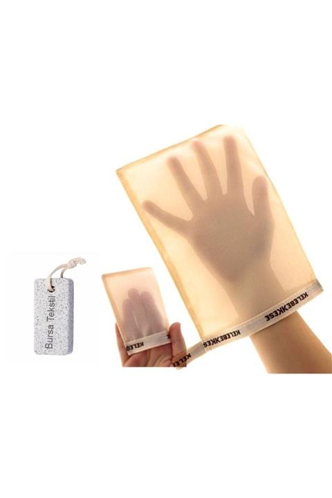 Kelebek Kese Doğal Ipek 2'li Hamam Seti & Banyo Kesesi