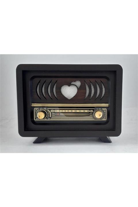 Otantik Çarşı Nostaljik Radyo Ceviz Renk Aşiyan 2 Adaptörlü