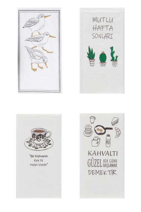 NapkinStore Baskılı Peçete 4 Model ( 80 Adet )