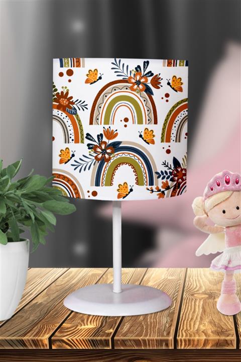Çekirdek Home Çiçekli Gökkuşağı Çocuk Odası Abajur