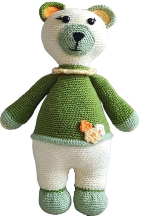 NesliWorld Yeşil Kazaklı Ayı Organik Amigurumi Oyuncak