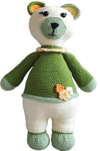 NesliWorld Yeşil Kazaklı Ayı Organik Amigurumi Oyuncak