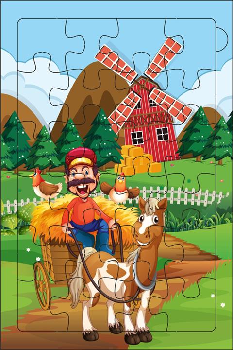 Redro Home Ahşap Puzzle 24 Parça Çiftlik