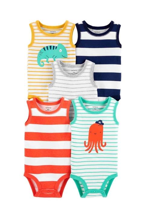 Carter's Erkek Bebek Ahtapot ve Çizgi Desenli 5'li Body Set