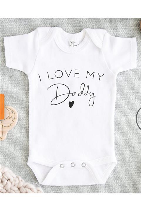 MiniPera I Love My Daddy Baskılı Bebek Zıbını