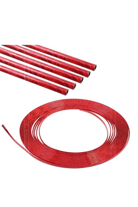 Techmaster Araç Içi Dışı Geçmeli Koruyucu U Tipi Nikelaj Çıta Kırmızı 5mt