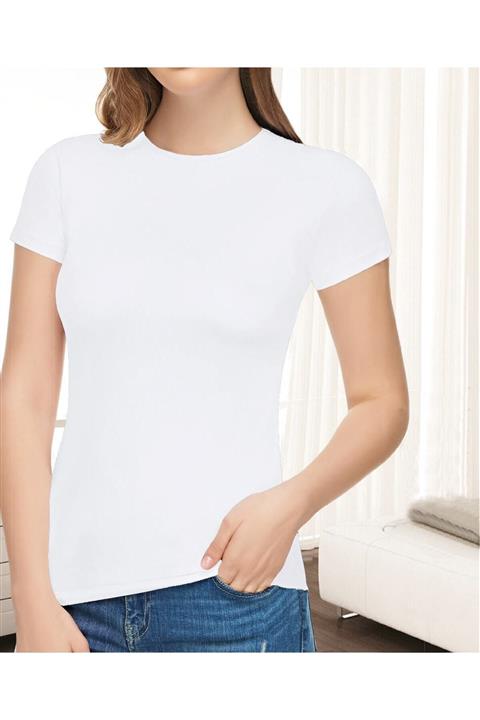 bejamonti Kadın Elastan Yarım Kollu 3 Lü Paket Atlet