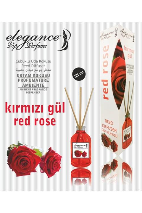 Elegance vip Perfume Kırmızı Gül Reed Diffuser Bambu Çubuklu Oda Kokusu (55 ML)
