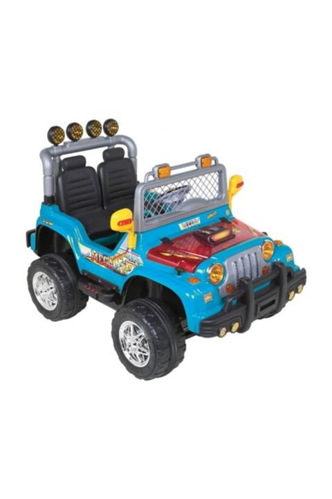 Aliş Toys Uzaktan Kumandalı Çift Kişilik Akülü Araba Mega Jeep 12 Volt 12 Amper Mavi