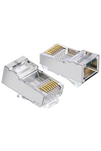 WOZLO Rj45 Jack Metal Uç Jak Konnektör Cat5 Cat6 Başlık 100 Adet