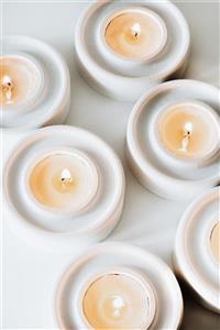 Elver Atolye Circle Beton 2'li Tealight Mumluk