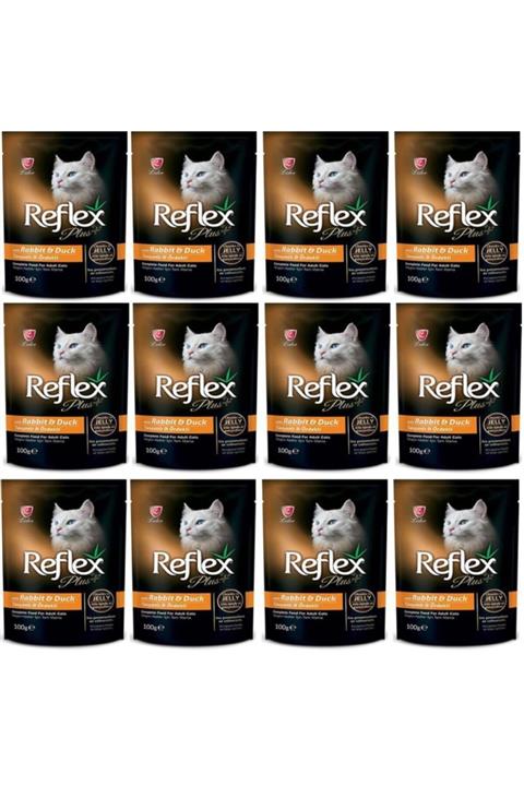 Reflex Plus Tavşan Ve Ördekli Pounch Kedi Konservesi 100 gr 12 Adet