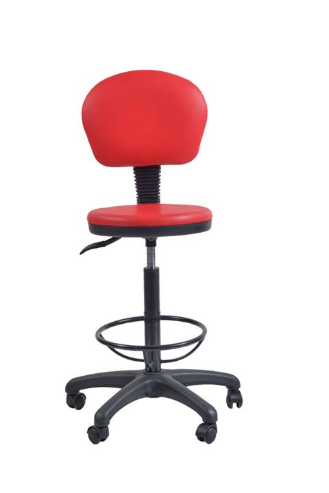 ofiscombin Döner Tekerlekli Amortisörlü Arkalıklı Sırtlı Yüksek Tabure