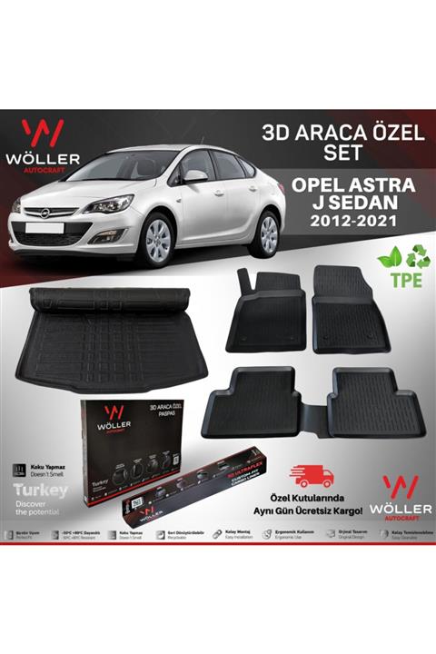 wöller Opel Astra J Sedan Paspas Bagaj Havuzu 2010 2020 3d Ultraflex Set