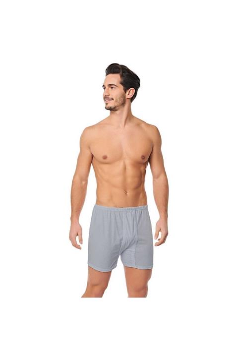 Seher Gri 6'lı Yıldızı %100 Pamuklu Arjantin Paçalı Boxer