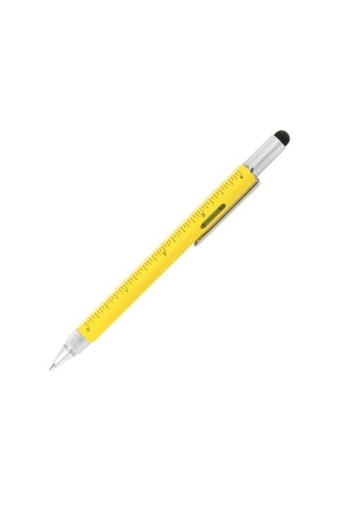 M.Worlds Mühendis Kalemi-renk Seçenekleriyle Touchpen Cetvelli Tornavidalı Su Terazili Metal Tükenmez Kalem