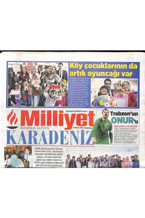 Gökçe Koleksiyon Milliyet Gazetesi Karadeniz Eki 9 Nisan 2014 - Gümüşhane'nin Tek Kadın Başkanı Mazbatasını Aldı