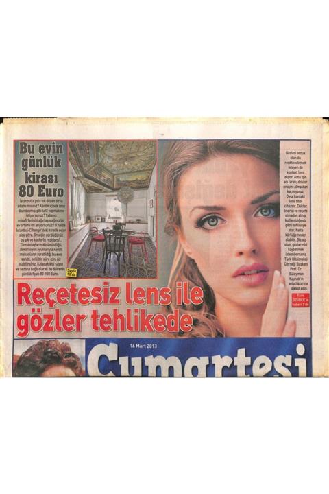 Gökçe Koleksiyon Posta Gazetesi Cumartesi Eki 16 Mart 2013 - Nar Güneş Kılıç'ın Röportajı