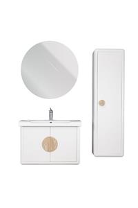 VTA MOBİLYA Circle Lavabo Dolabı Ve Aynası 80cm