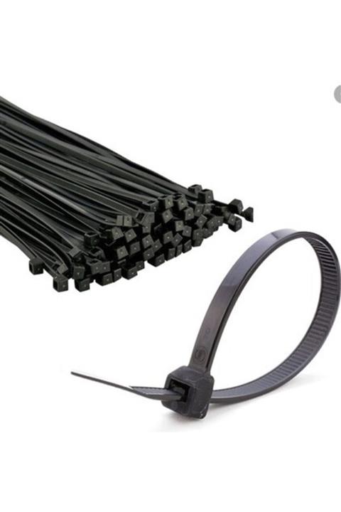 AKSUFEZ Siyah Kablo Bağı Cırt Kelepçe