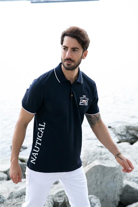 Sateen Men Erkek Lacivert Polo Yaka T-Shirt
