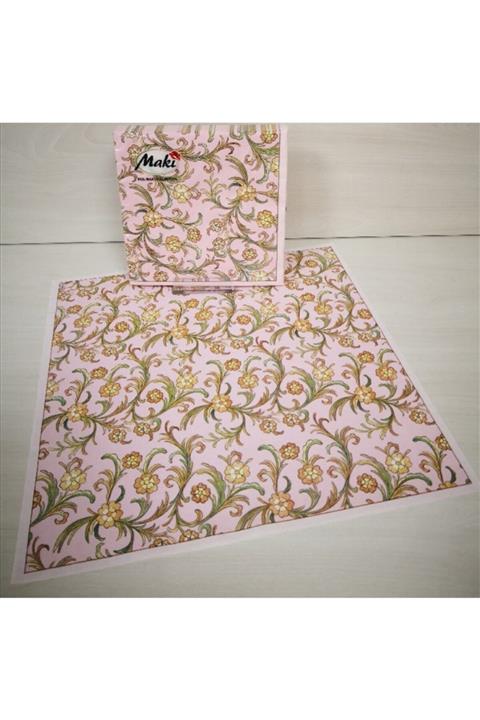 Maki İthal Desenli Kağıt Peçete, 33x33cm, 3 Kat, 20 li