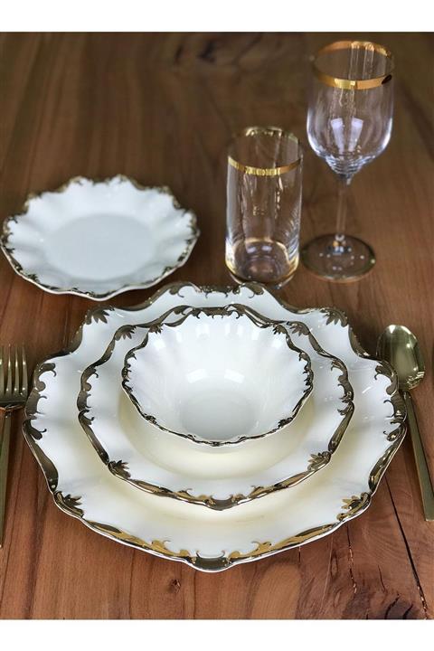 ROY KING Royal 60 Parça Gold Yemek Takımı