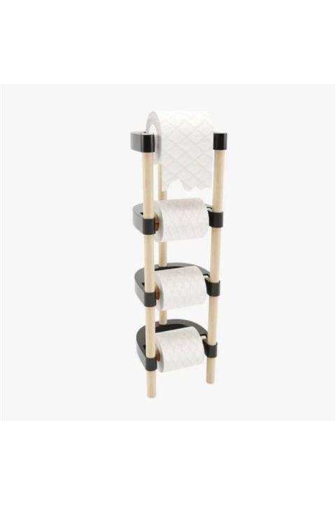 Mashotrend 4 Katlı Bambu Dispanser - Tuvalet Kağıtlığı - Ruloluk - Rulo Dispanser