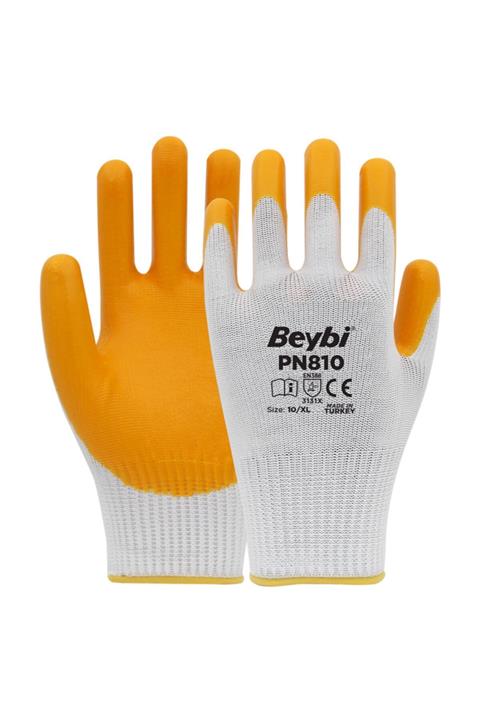 Beybi Pn810 Nitril Iş Eldiveni Sarı-beyaz No:10 288 Çift