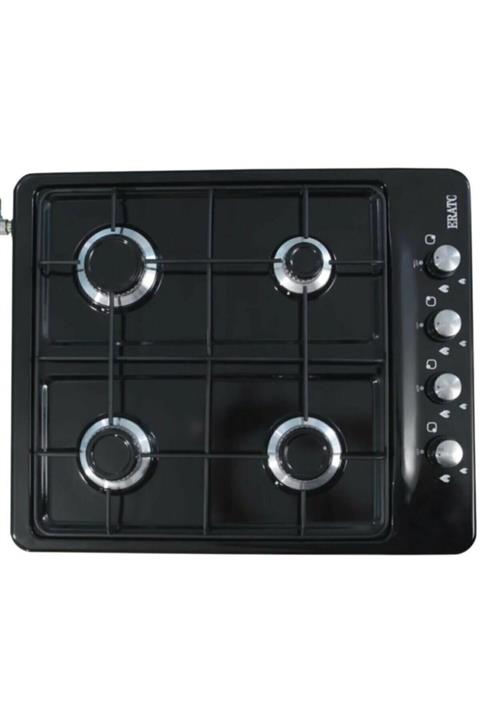 ERATO 4 Dört Gözlü Set Üstü Ocak Doğalgaz Uyumlu Siyah