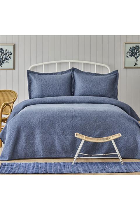 Karaca Home Tresna Indigo Çift Kişilik Yatak Örtüsü