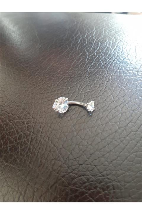 AyçaSilver Kalpli Zirkon Göbek Piercing