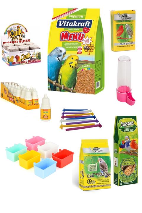 Vitakraft 10 Parça Muhabbet Kuşu Yem Vitamin Seti